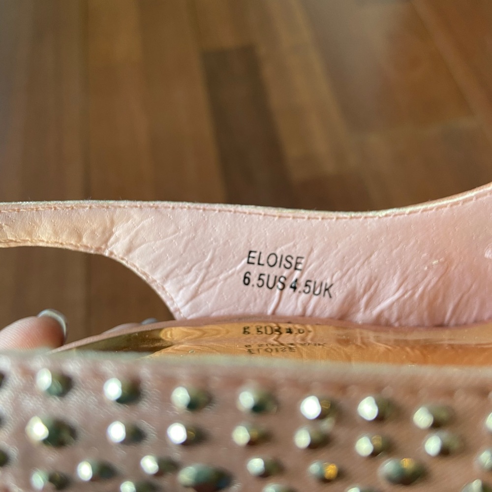 Shoe Dazzle Blush with Gold Rhinestone Slingbacks - Picture 4 of 4